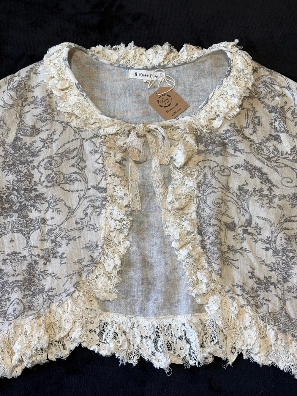 A Rare Bird w/Raw Edge Lace. OS. NWT